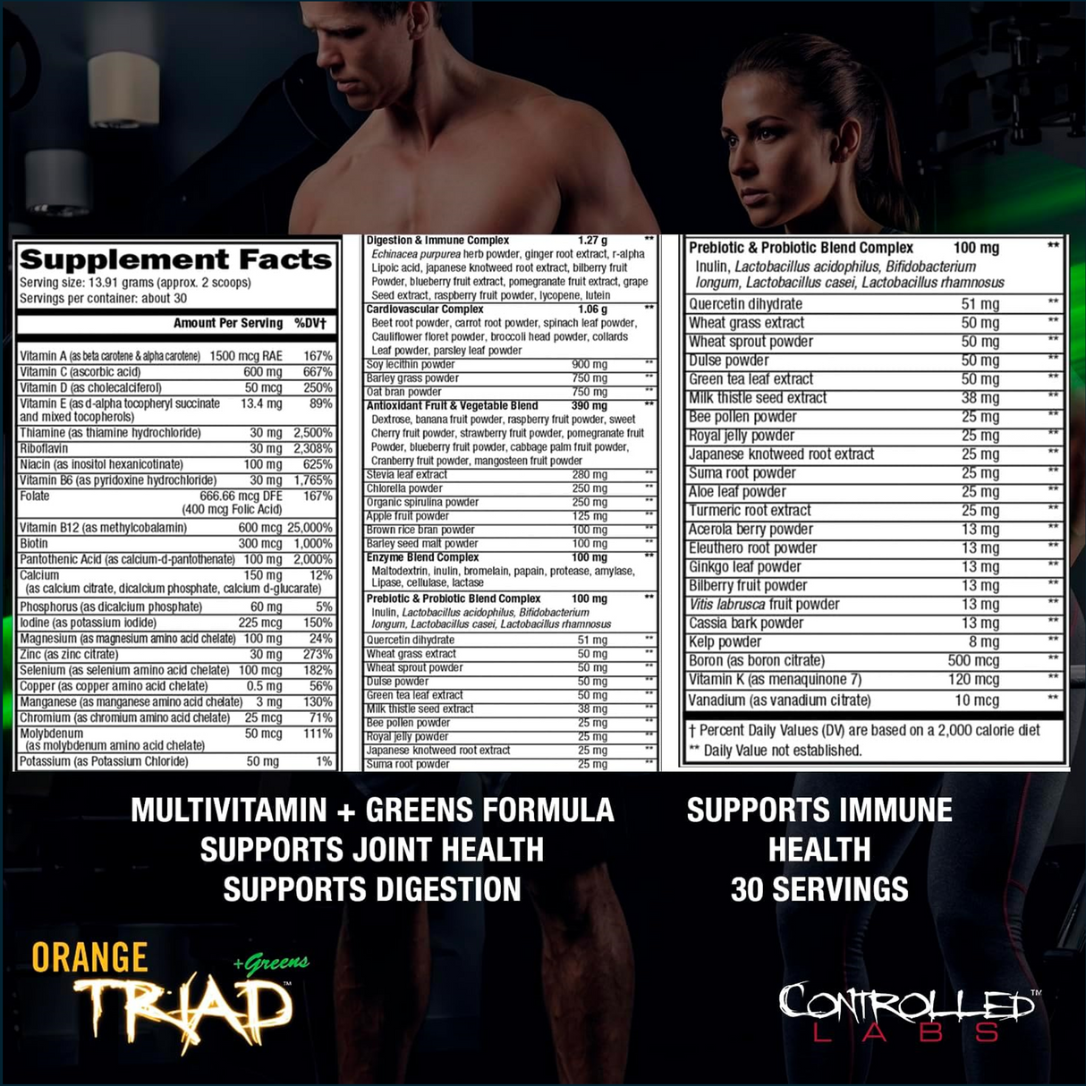 Controlled Labs Orange Triad + Greens, 30 Porciones