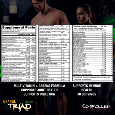 Controlled Labs Orange Triad + Greens, 30 Porciones