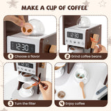 Corner Wooden Play Kitchen with Coffee Machine and Slide for Kids