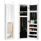 Gabinete de joyería espejado para pared y puerta con luz LED