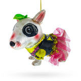 Pitbull Glass Christmas Ornament