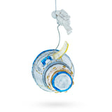 Astronaut in Outer Space Glass Christmas Ornament