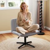 Criss Cross-Legged Swivel Desk Chair No Wheels