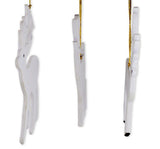 Set of 3 White Deer Wooden Christmas Ornaments 7 Inches