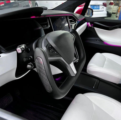 TESERY Custom Yoke Steering Wheel Replacement for Tesla Model X / S 2012-2020