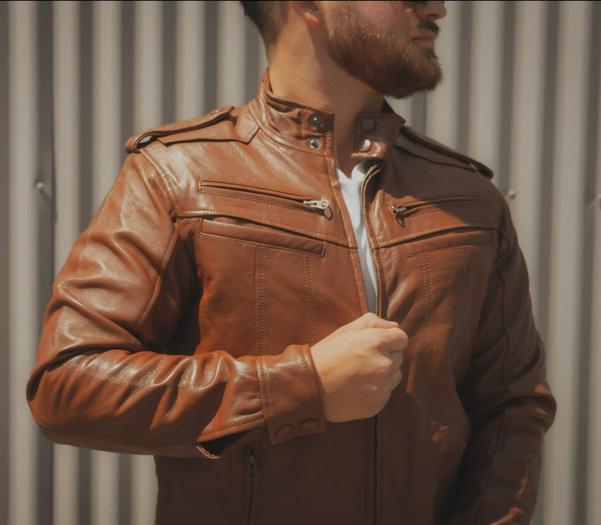 La chaqueta de cuero Wilkinson en marrón