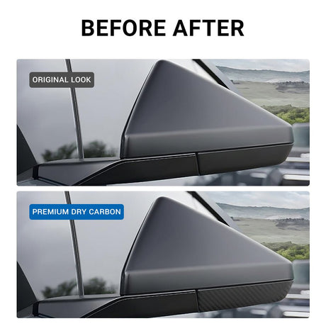 Cybertruck Side Mirror Cover | Real Dry Carbon Fiber Trim | TESERY