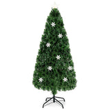 Árbol de Navidad Artificial Óptico LED con Copos de Nieve