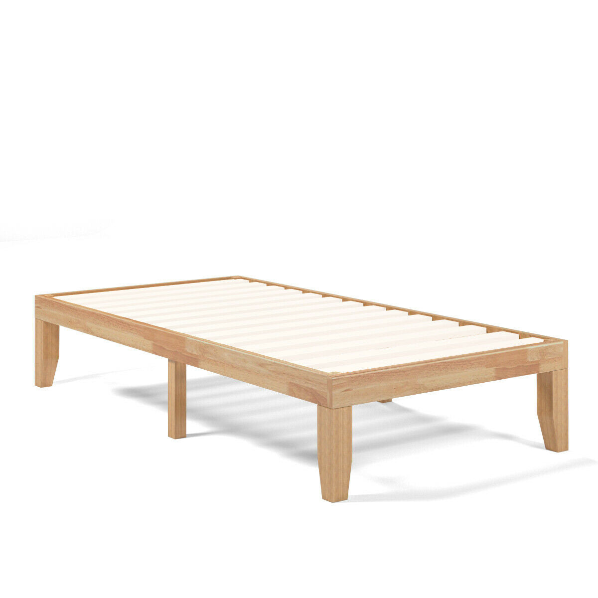 Base de cama de madera con listones de 14 pulgadas tamaño individual