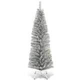 6 Feet Tinsel Tree Unlit Slim Pencil Christmas Tree