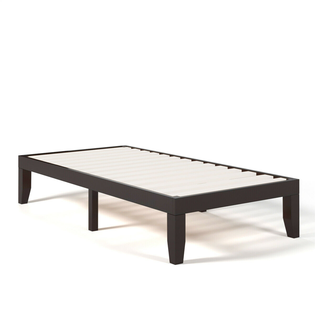 Base de cama de madera con listones de 14 pulgadas tamaño individual