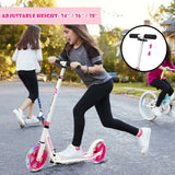 Patinete deportivo plegable portátil con ruedas LED-Rosa