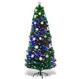 Árbol de Navidad Artificial Óptico LED con Copos de Nieve