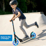 Patinete Plegable Deportivo Portátil con Ruedas LED - Azul