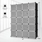 Organizador de Almacenamiento de Cubos de Plástico de Bricolaje de 20 Cubos con Puertas