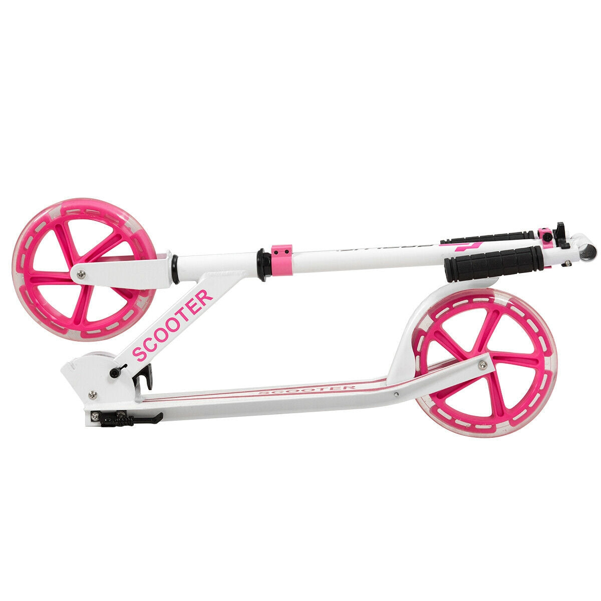 Patinete deportivo plegable portátil con ruedas LED-Rosa