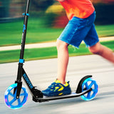 Patinete Plegable Deportivo Portátil con Ruedas LED - Azul