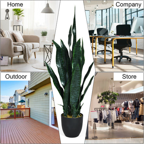 Planta de serpiente artificial de imitación para interiores y exteriores de 35.5 pulgadas