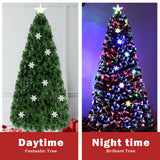 Árbol de Navidad Artificial Óptico LED con Copos de Nieve