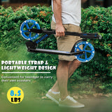 Patinete Plegable Deportivo Portátil con Ruedas LED - Azul