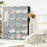 Organizador de Almacenamiento de Cubos de Plástico de Bricolaje de 20 Cubos con Puertas