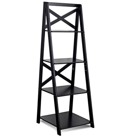 Estantería de escalera de 4 niveles independiente - Blanca