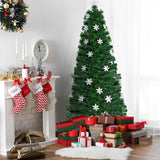 Árbol de Navidad Artificial Óptico LED con Copos de Nieve