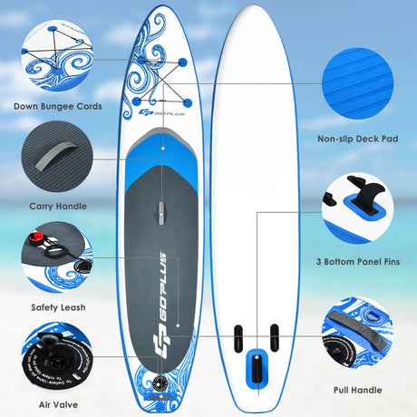 Tabla de paddle inflable de 11 pies con bolsa de transporte