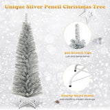 6 Feet Tinsel Tree Unlit Slim Pencil Christmas Tree