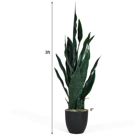 Planta de serpiente artificial de imitación para interiores y exteriores de 35.5 pulgadas