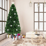 Árbol de Navidad Artificial Óptico LED con Copos de Nieve