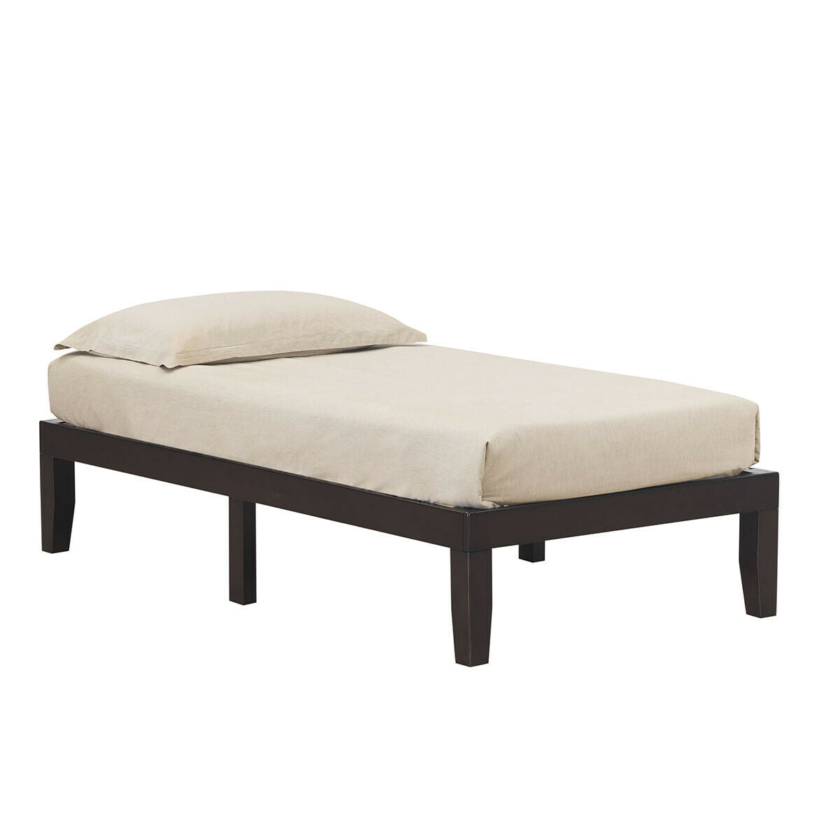 Base de cama de madera con listones de 14 pulgadas tamaño individual