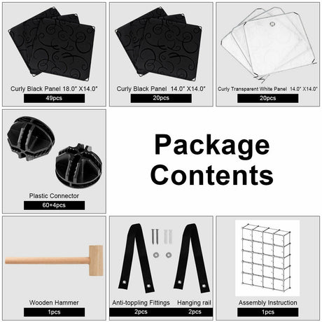 Organizador de Almacenamiento de Cubos de Plástico de Bricolaje de 20 Cubos con Puertas