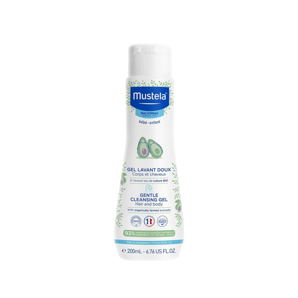 Mustela Gentle Cleansing Newborn Baby Shampoo 200ml - Hypoallergenic, Dermatologically Tested, Gentle Cleansing for Sensitive Skin