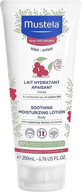 Mustela Baby Lotion for Very Sensitive Skin: Newborn Moisturizer - Hypoallergenic, Fragrance-Free, Natural Skincare & Eczema Relief (6.76 fl oz)