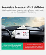Dashboard Blackout Mat for Model 3/Y Anti-Glare Flannel Dash Cover