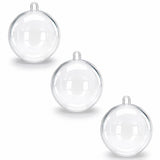 3.15-Inch Clear Plastic Fillable Christmas Ball Ornaments for DIY Projects: Set of 3