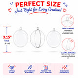 3.15-Inch Clear Plastic Fillable Christmas Ball Ornaments for DIY Projects: Set of 3