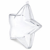 Set of 3 Openable Fillable Clear Plastic Star Christmas Ornaments DIY Craft 3.5 Inches