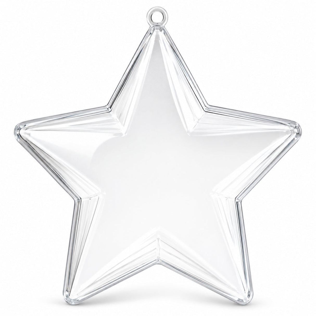 Set of 3 Openable Fillable Clear Plastic Star Christmas Ornaments DIY Craft 3.5 Inches