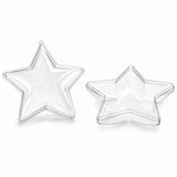 Set of 3 Clear Plastic Star Ornaments 3.25 Inches (83 mm)