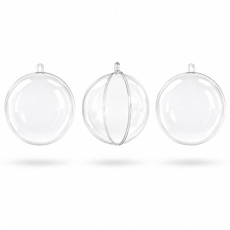 2.36-Inch Clear Plastic Fillable Christmas Ball Ornaments for DIY Crafts: Set of 3