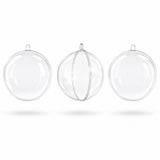Set of 3 Openable Fillable Clear Plastic Ball Christmas Ornaments DIY Craft 4 Inches