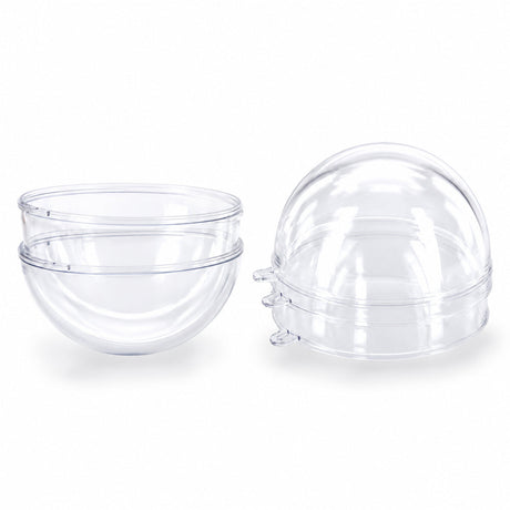 2.36-Inch Clear Plastic Fillable Christmas Ball Ornaments for DIY Crafts: Set of 3