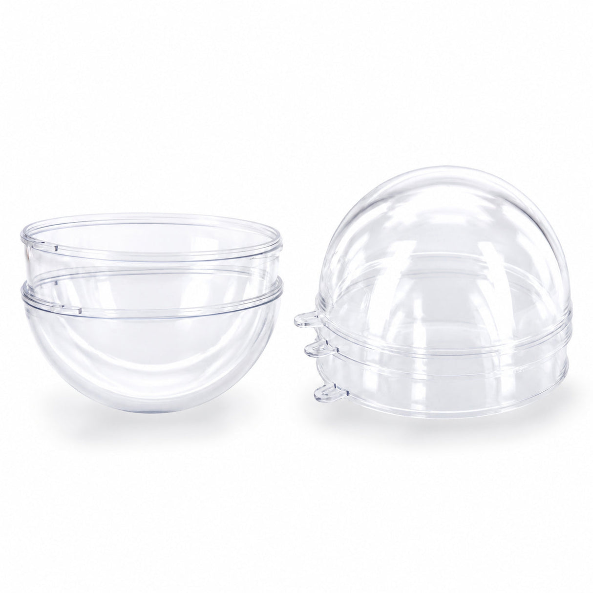 Set of 3 Openable Fillable Clear Plastic Ball Christmas Ornaments DIY Craft 4 Inches