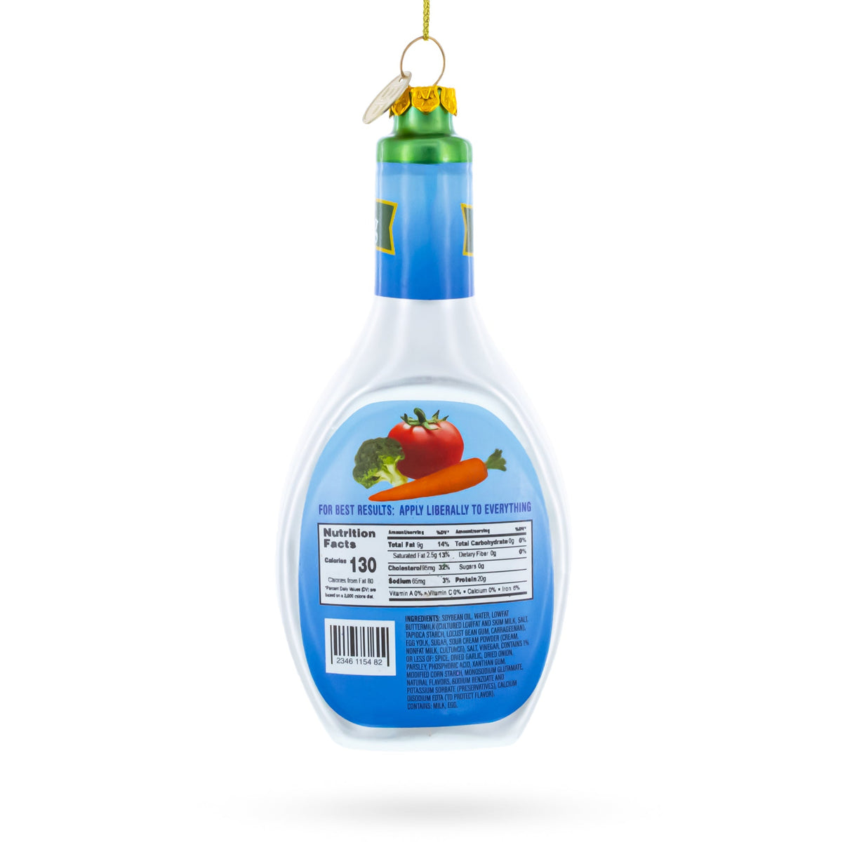Ranch Dressing Bottle Glass Christmas Ornament