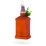Whiskey Bottle with Holiday Accent Glass Christmas Ornament