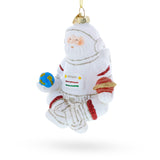 Santa Astronaut Glass Christmas Ornament