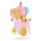 Cotton Candy Cart with Holiday Lights Glass Christmas Ornament
