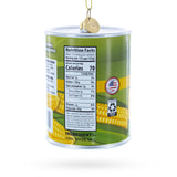 Golden Kernel Sweet Corn Can Glass Christmas Ornament